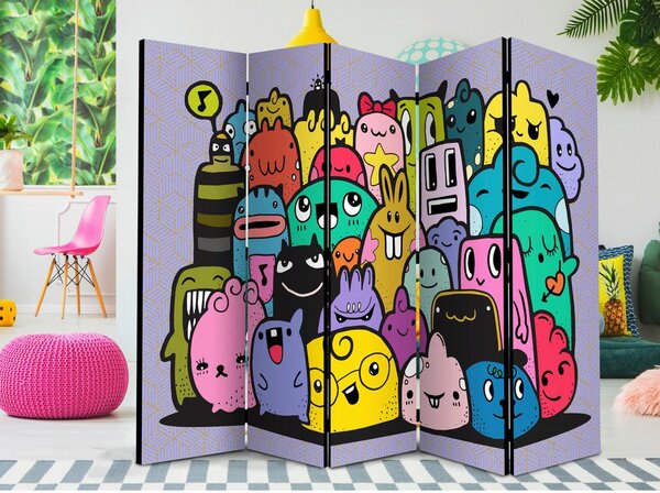 Artgeist Paravan Monsters I, 5-Delni, Dvostranski