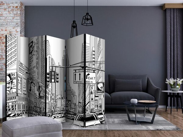 Artgeist Paravan Street In New York City I, 5-Delni, Enostranski