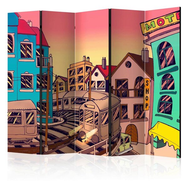 Artgeist Paravan Morning In A City I, 5-Delni, Dvostranski