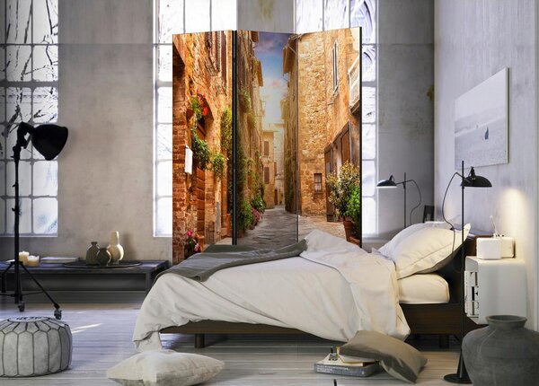 Artgeist Paravan Colourful Street In Tuscany, 3-Delni, Enostranski