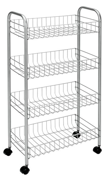 Kovinska mobilna polica v srebrni barvi 41x84 cm Ascona - Metaltex