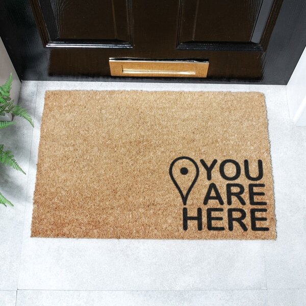 Predpražnik iz kokosovih vlaken 40x60 cm You Are Here – Artsy Doormats