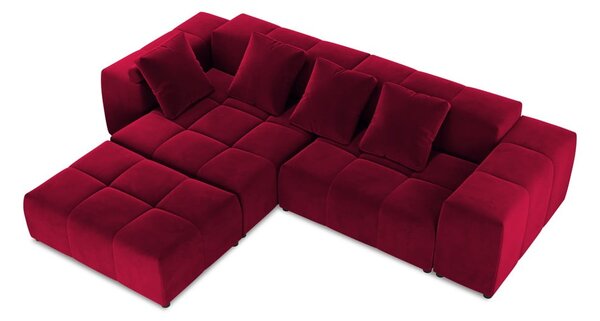 Rdeč kotni žametni kavč (obojestranski) Rome Velvet - Cosmopolitan Design