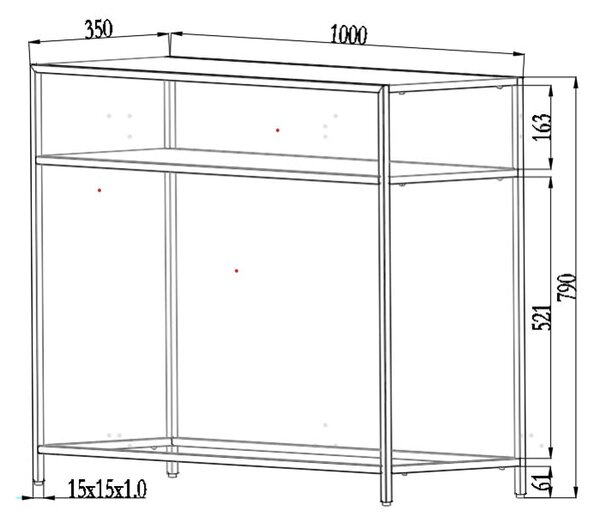 Črna konzolna mizica 100x35 cm Newcastle - Actona