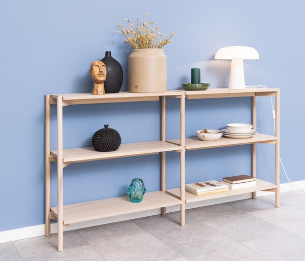 Regal v hrastovem dekorju v naravni barvi 169x88x30 cm Braidwood – Actona