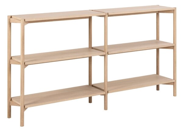 Regal v hrastovem dekorju v naravni barvi 169x88x30 cm Braidwood – Actona