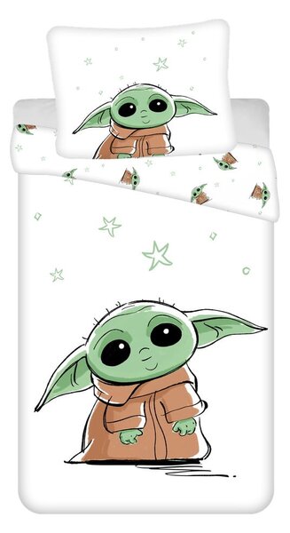 Bombažna otroška posteljnina 140x200 cm Star Wars Baby Yoda – Jerry Fabrics