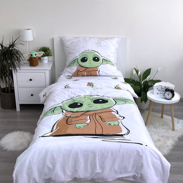 Bombažna otroška posteljnina 140x200 cm Star Wars Baby Yoda – Jerry Fabrics