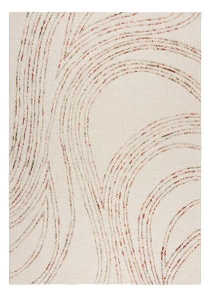 Kremno belo-rjava volnena preproga 120x170 cm Abstract Swirl – Flair Rugs