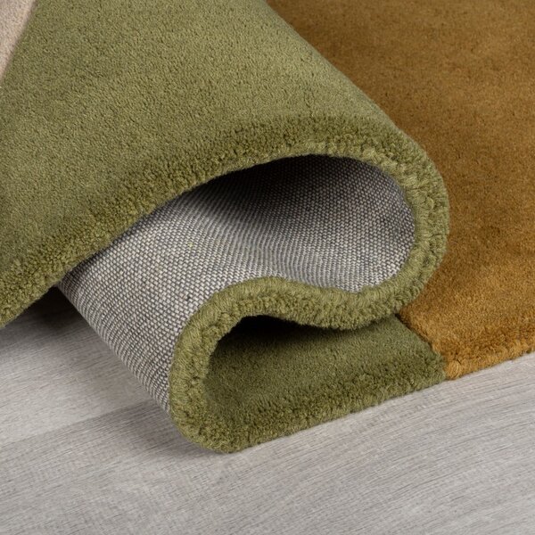 Zelena ročno tkana volnena preproga 120x180 cm Lozenge – Flair Rugs
