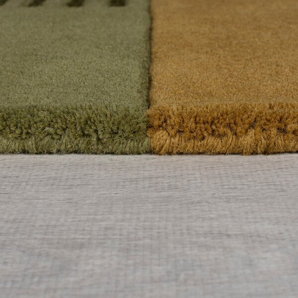 Zelena ročno tkana volnena preproga 120x180 cm Lozenge – Flair Rugs