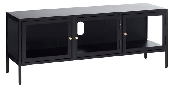 Črna kovinska TV omarica 132x52 cm Carmel – Unique Furniture