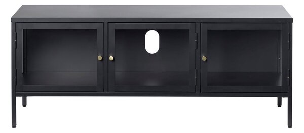 Črna kovinska TV omarica 132x52 cm Carmel – Unique Furniture