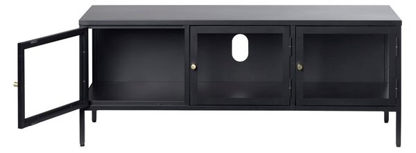 Črna kovinska TV omarica 132x52 cm Carmel – Unique Furniture