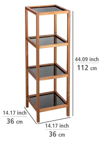 Steklena kopalniška polica v črni in naravni barvi 36x112 cm Fondi – Wenko