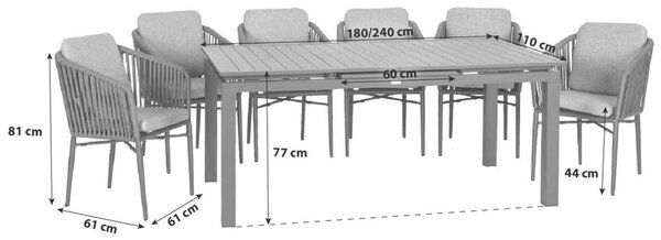 Gardenson Vrtna Garnitura Manhattan, Antracit