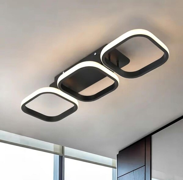 Moderna stropna nadometna LED svetilka 33W 52cm 4500K črna