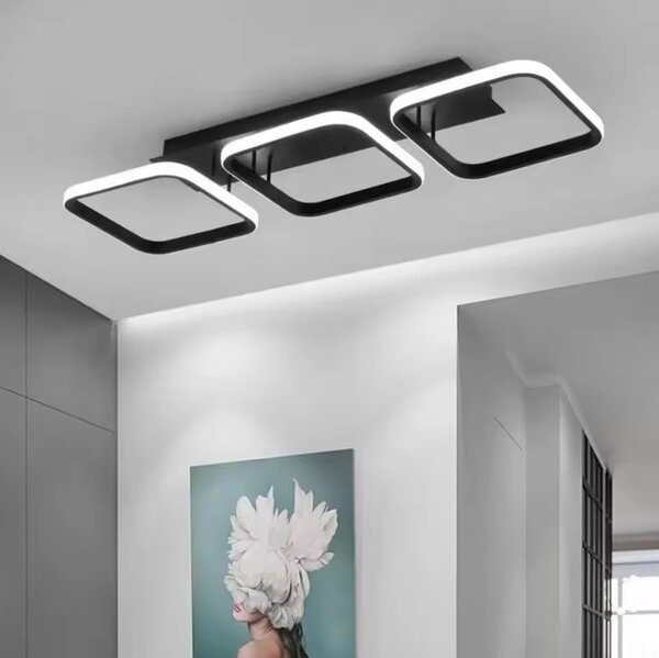 Moderna stropna nadometna LED svetilka 33W 52cm 4500K črna