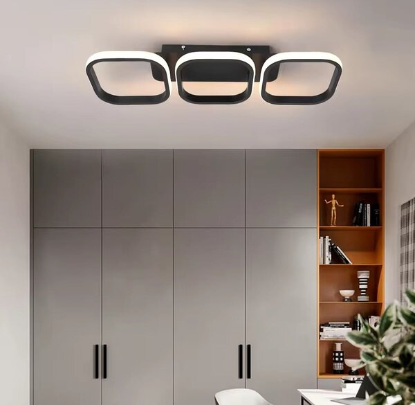 Moderna stropna nadometna LED svetilka 33W 52cm 4500K črna