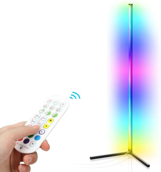 LED RGB kotna talna svetilka 132cm APP + daljinski upravljalnik Rainbow 3D