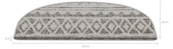 Kremno beli komplet preprog za stopnice 16 ks 20x65 cm Cottage Warmth – Vitaus