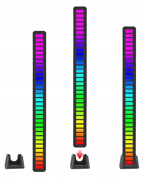 LED RGB aku. dekorativni stolpec USB - glasbeno delovanje 18cm