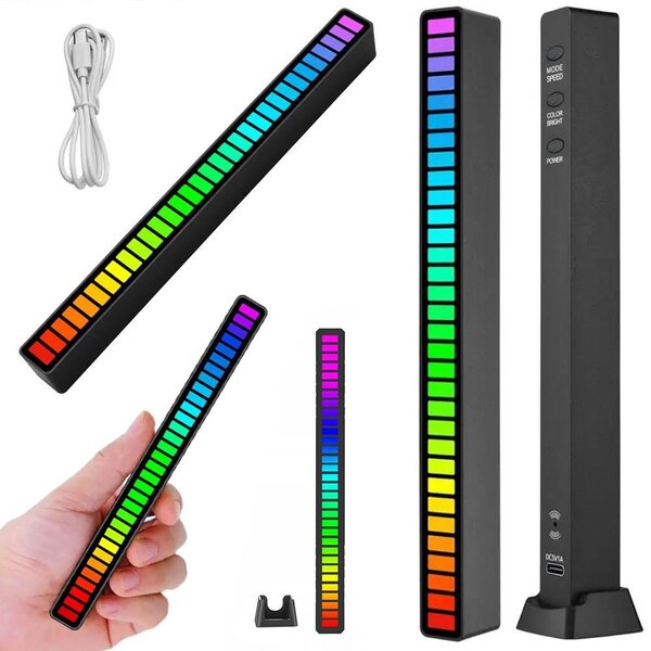 LED RGB aku. dekorativni stolpec USB - glasbeno delovanje 18cm