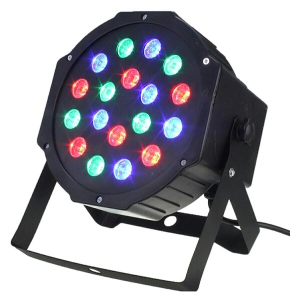 Disko PAR LCD 18 RGB LED reflektor DMX in delovanje na zvok 18W
