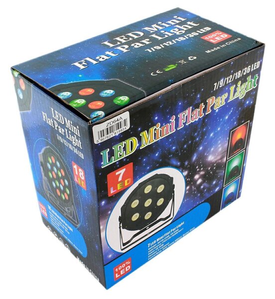 Disko PAR LCD 18 RGB LED reflektor DMX in delovanje na zvok 18W
