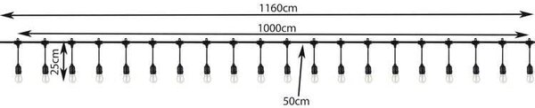 LED zunanja dekorativna girlanda 10m IP44 toplo bela