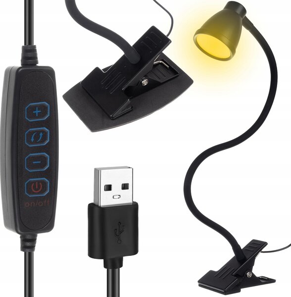 USB 24 LED gibljiva namizna svetilka 3 načini svetlobe dim. črna