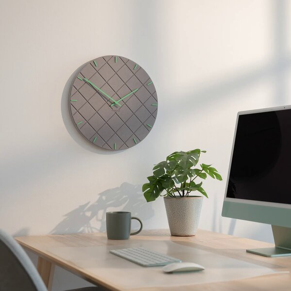 Stenska ura Luxhora Mosaida Light Grey 11 barv kazalcev