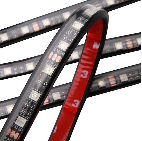 4x Glasbena LED RGB svetilka za osvetlitev notranjosti vozil 12V + daljinski upravljalnik