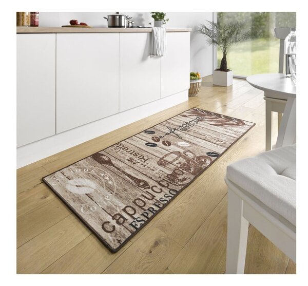 Rjava kuhinjska preproga Hanse Home Delicious Coffee, 67 x 180 cm