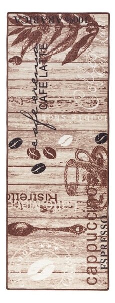 Rjava kuhinjska preproga Hanse Home Delicious Coffee, 67 x 180 cm