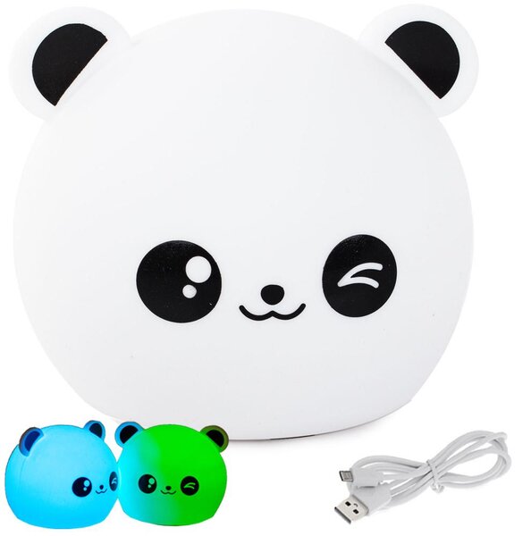 LED RGB akumulatorska mehka otroška lučka touch 1200mAh USB panda