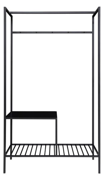 Črn večnamenski garderobni regal z 2 policama House Nordic Vita, 170 x 110 cm