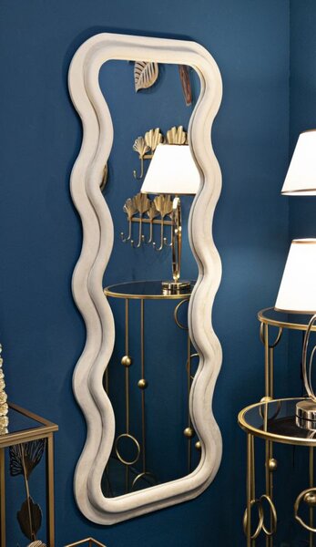 Stensko ogledalo Emily Cream Velvet