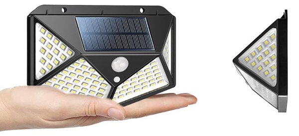 100 LED SMD solarna stenska svetilka s PIR sezorjem gibanja