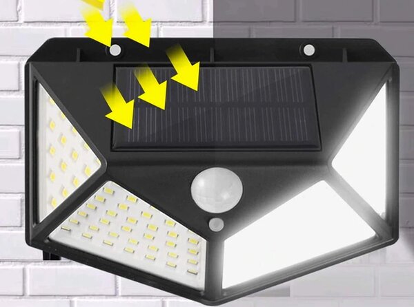 100 LED SMD solarna stenska svetilka s PIR sezorjem gibanja