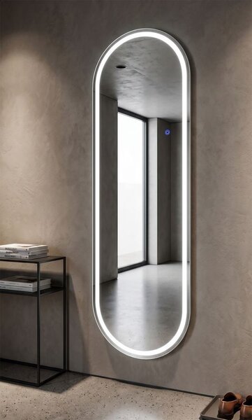 Ogledalo Oval s 3-bojno LED razsvetljavo 50x160 cm
