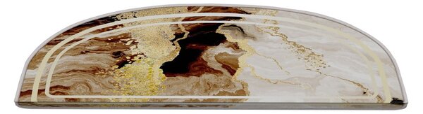 Rjavi/kremno beli komplet preprog za stopnice 16 ks 20x65 cm Golden Marble – Vitaus