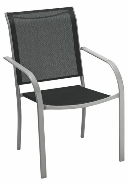 Vrtni stol Sunfun Amy (48,5 x 57 x 86 cm, jeklo in tekstil, črna)