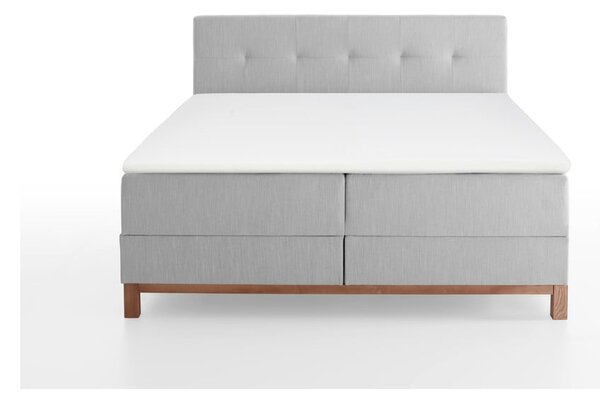 Svetlo siva boxspring postelja s prostorom za shranjevanje 160x200 cm Catania - Meise Möbel