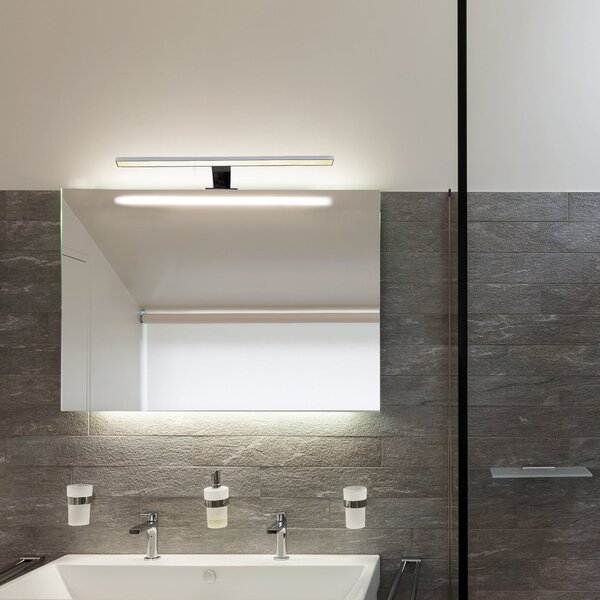 B.K. Licht LED-ogledalo Mira, širina 60 cm, krom, kovina, 4.000 K, Krom, Kopalnica