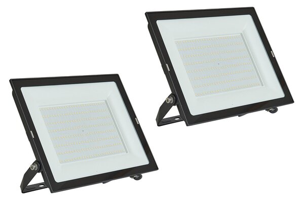 PRIOS Prios LED zunanji reflektor Maikel, 200 W, kovina, komplet 2 kosov, Črna, Aluminij, Sodobni