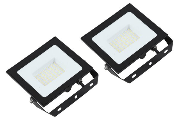 PRIOS Prios LED zunanji reflektor Maikel, 50 W, kovina, komplet 2 kosov, Črna, Aluminij, Sodobni