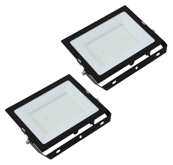 PRIOS Prios LED zunanji reflektor Maikel, 150 W, kovina, komplet 2 kosov, Črna, Aluminij, Sodobni