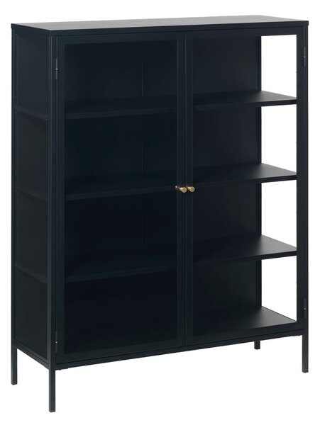 Črna kovinska vitrina 110x140 cm Carmel – Unique Furniture