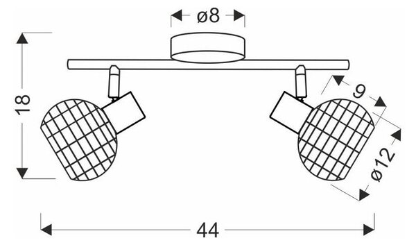 Črna/kremno bela stropna svetilka s senčnikom iz kovine in ratana ø 12 cm Tajga – Candellux Lighting